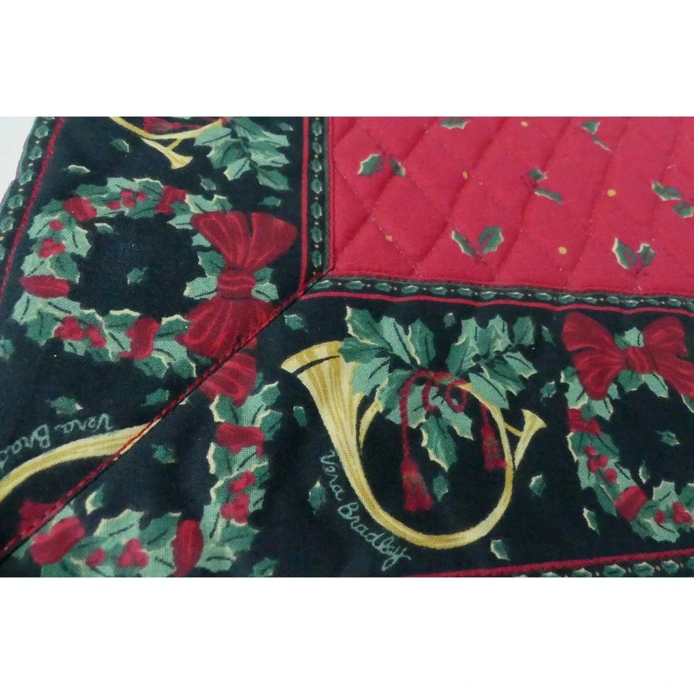 Vera Bradley Christmas Placemats Set of 4 Quilted Wreath French Horn Retired HTF